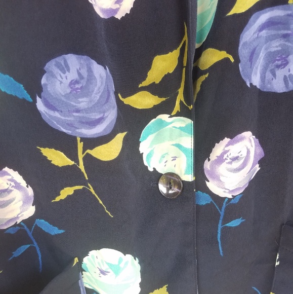 Briggs one button navy floral blazer L/XL - Picture 5 of 8